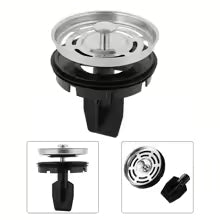 Carvallo SplashGuard diskho sprutskydd & avloppsfilter | För köksavlopp & matresterkniv | 8,6x10 cm | Rostfritt stål + plast Carvallo