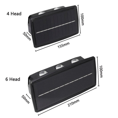 Carvallo Rise Solar Utomhusvägglampa | Varmvitt LED-ljus | IP65 Vattentät | Upp- & Nedåtriktad Carvallo