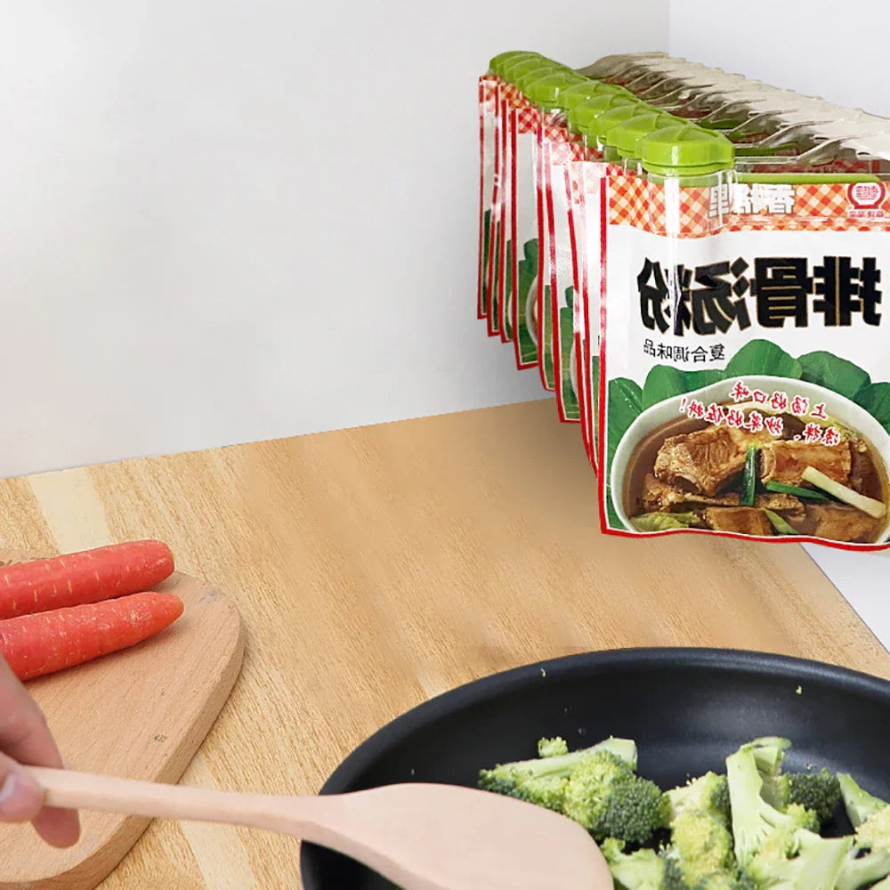 Carvallo-Kryddhållare ClipSpice | Uten borring monterbar kryddhylla med låsklipp | För påsar, småpåsar & kryddor Carvallo