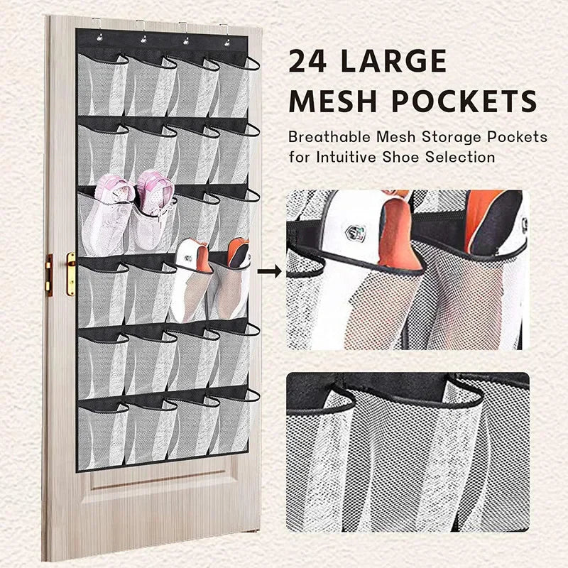 Carvallo-skoorganisatör Ordivo 24-fack | Hängande & Platsbesparande | 150 × 55 cm | För skor, strumpor & tillbehör Carvallo