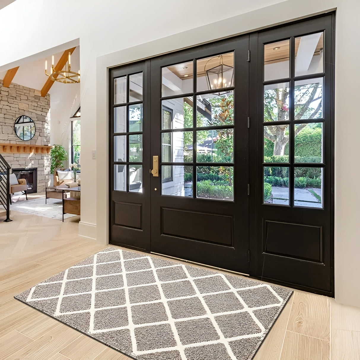 Randig entrématta - halkfri och smutsavvisande | Perfekt för inomhusbruk Carvallo