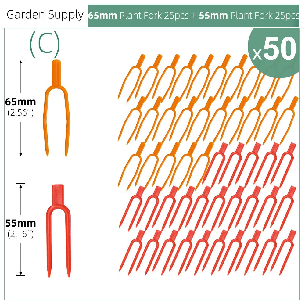 Carvallo | 50-piece set plant stem and vine fixers | 5.5 cm & 6.5 cm | Stable attachment for strawberries, watermelons & climbing plants Carvallo