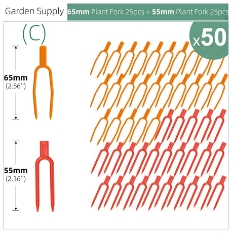 Carvallo | 50-piece set plant stem and vine fixers | 5.5 cm & 6.5 cm | Stable attachment for strawberries, watermelons & climbing plants Carvallo