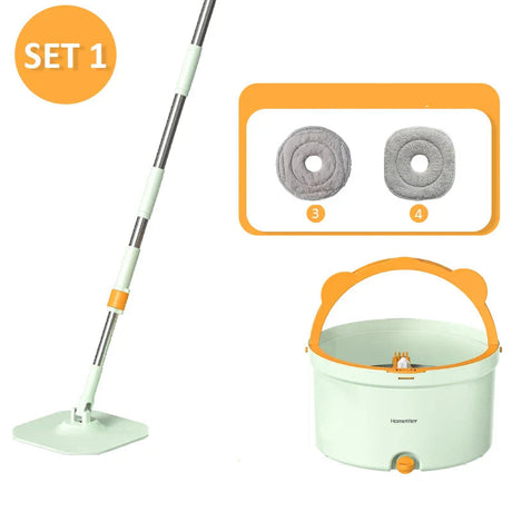 Självrengörande mopp med rotationsfunktion och hink Carvallo