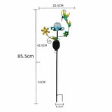 Carvallo Solsken Solar Trädgårdsstake Blomma med LED | Glasblomma & Järnstång | Automatiskt ljus vid skymning | För Trädgård, Balkong & Terrass Carvallo