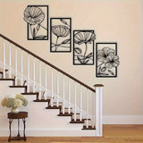 Blomster Elegans Väggdekoration – Fyrdelad Blomkonst Carvallo