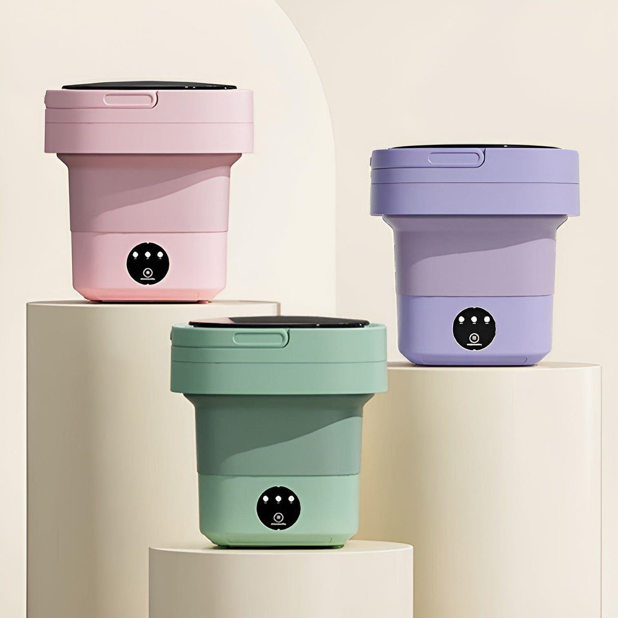 QuickSpin Tvättmaskin – Fällbar Mini Tvättmaskin med Torktumlare Carvallo