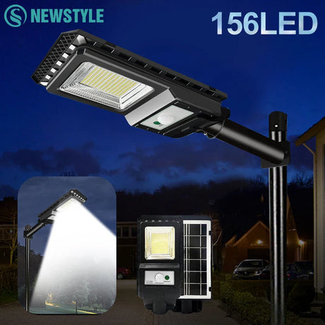 Carvallo MaxBright | 156 LED Solargatubelysning | Rörelse.sensor | 80W med 2000 mAh batteri Carvallo