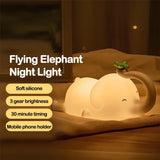 Carvallo Barn Nattlampa Elefant | Mjuk Silikon | Dimbart & Timer | Uppladdningsbar Carvallo