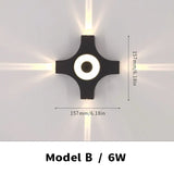 Carvallo WallBeam LED vägglampa utomhus & inomhus | IP66 vattentålig | Varma vita ljus | 4W/5W/6W | Svart Carvallo