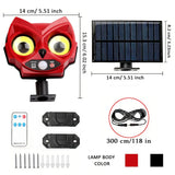 Carvallo Solar Vägglampa Uggla | Rörelsesensor & 3 Läge för Ljus | Väderbeständig IP54 | Trädgårdsdekor Carvallo