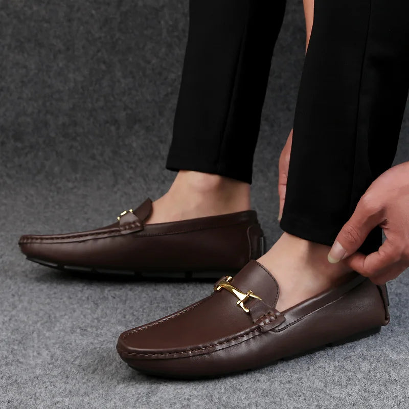 Mockasiner i läder med andningsförmåga för män-Shoes for Men-Hemnix-Hemnix