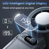 Carvallo 3-i-1 Bärbar Fläkt F5PRO | Hängande, Bord- & Handfläkt | 38000 mAh Batteri | LED-display & Omedelbar kylning Carvallo