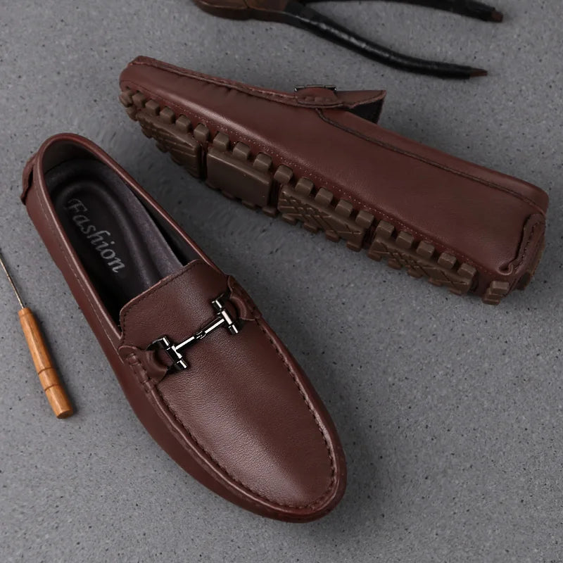 Mockasiner i läder med andningsförmåga för män-Shoes for Men-Hemnix-Hemnix
