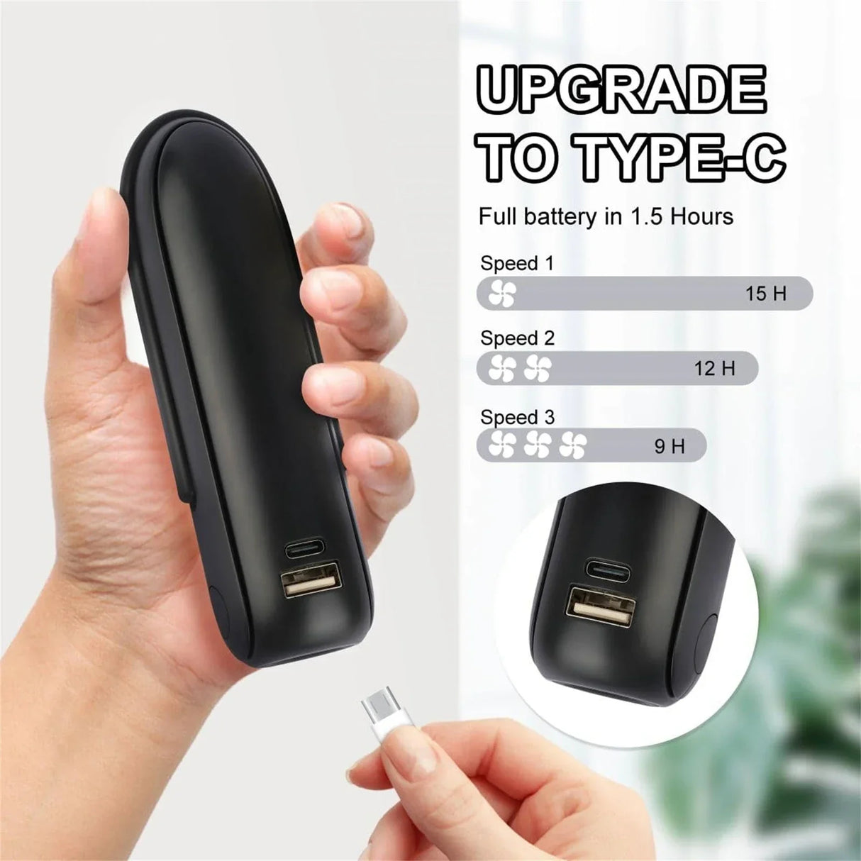 Carvallo 3i1 Mini Fläkt | Handfläkt med Powerbank & Ficklampa | Fällbar, Tyst & Barnsäker – USB uppladdningsbar Carvallo