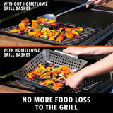 Carvallo Grillkorg i rostfritt stål | För grönsaker & grillat | Värmebeständig & Rostfri | För gas- & kolgrill Carvallo