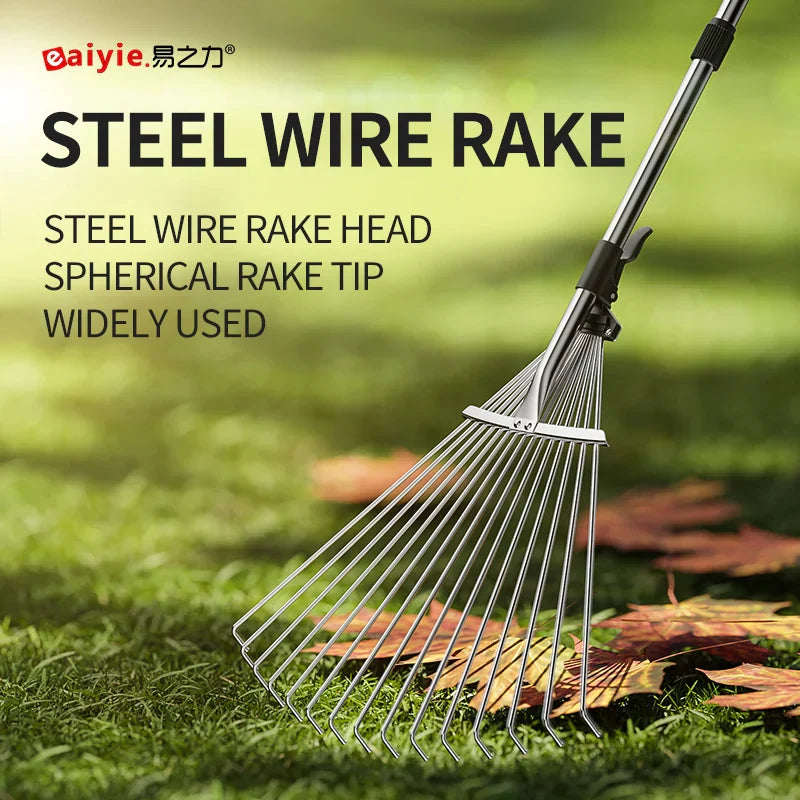 Carvallo MiniRake Teleskophandkrattor i rostfritt stål | Justerbar & Kompakt | Idealisk för blomlådor & rabatter Carvallo