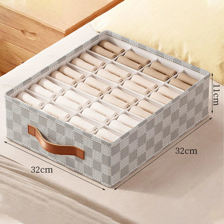 Carvallo Lådor Organiser Box | För underkläder & strumpor | Fällbar & platsbesparande | Högkvalitativ polyester Carvallo