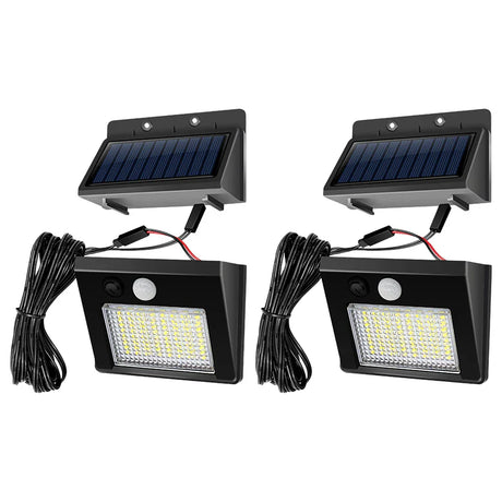 Carvallo LED Trädgårdsspotlight | 32/48 LEDs | IP65 Solarlampa med 1200 mAh Batteri | Vattentät & Automatisk – För Staket, Gård & Terrass Carvallo
