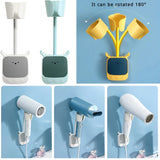 Carvallo Väggfäste för Hårtork | 180° Justerbar & Självhäftande | Universellt Fäste med Cartoon-design | 21 × 7 × 8,5 cm Carvallo