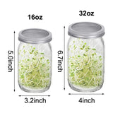 Carvallo Keimglas Set | Rostfritt stål siktlock | För färska groddar hemma | 16oz & 32oz Carvallo