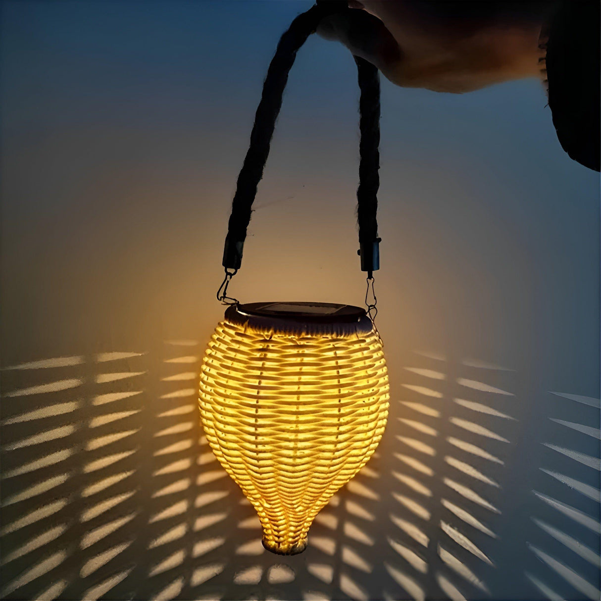 Rattan Light - Kreativ Rattan Solträdgårdsdekoration Lampa Carvallo