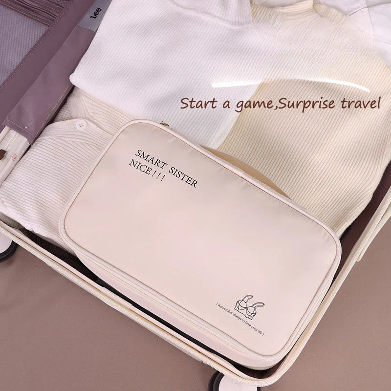 Carvallo Tvättorganisatort bag | Dubbel fack | För underkläder, strumpor & strumpbyxor | Kompakt & rymlig | Resebehov Carvallo