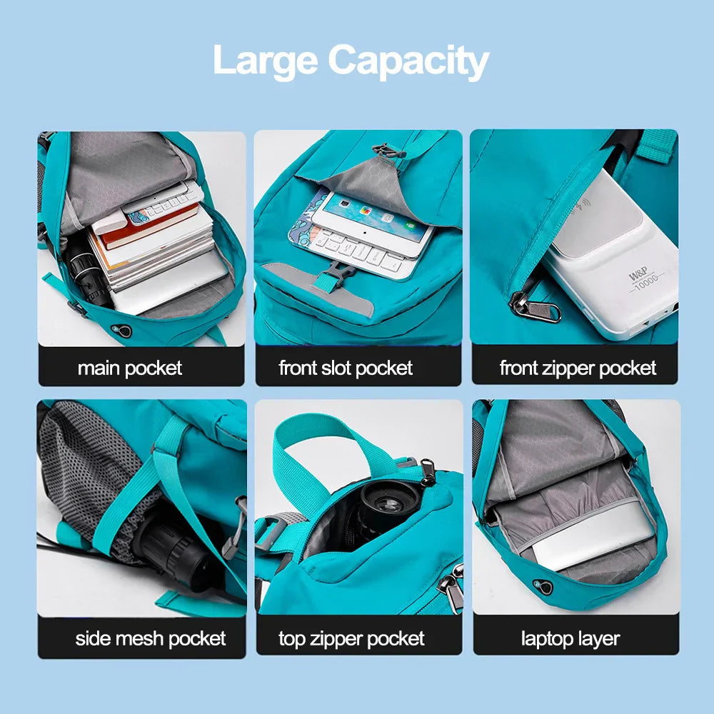 Carvallo TrekVault 40 | 40 L utomhus ryggsäck med regnöverdrag | För vandring, resor & vardag | 31 × 20 × 52 cm Carvallo