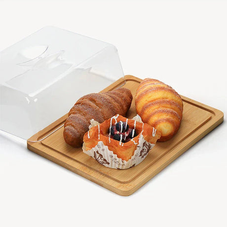 Rektangulär ost- och smörburk med bambuskiva Carvallo