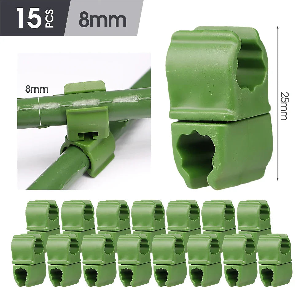 Carvallo Connect | 15-pack krysskopplingar för växtstöd | För .8–2.0 cm stänger | Justerbara klämmor för spaljéer & växtstöd Carvallo