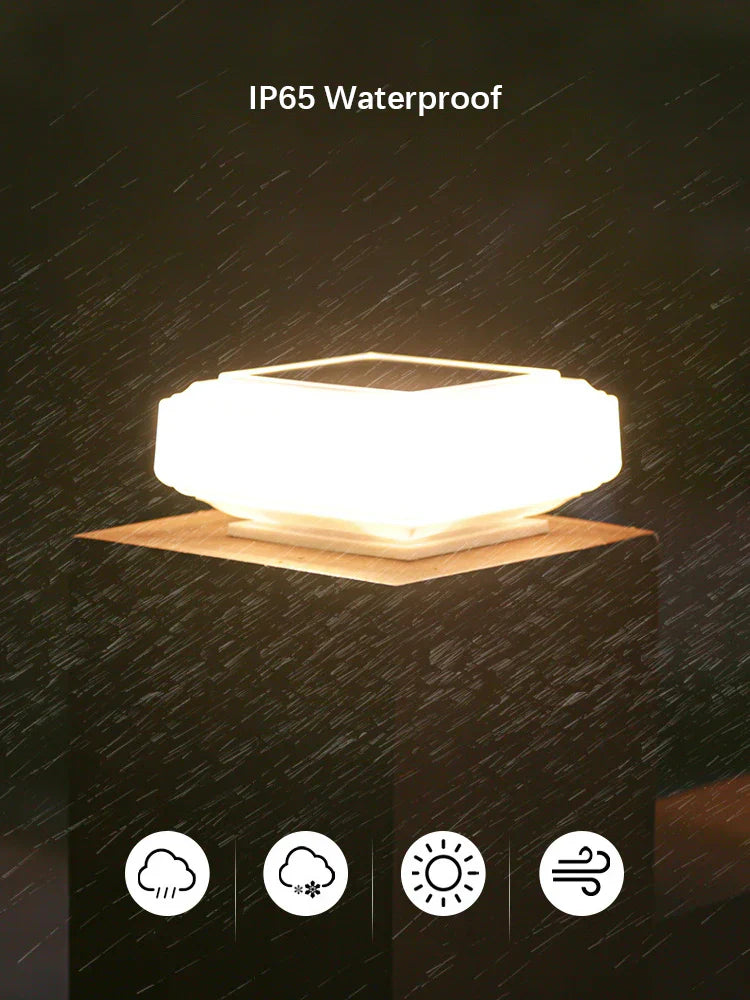 Carvallo LumoCap | Vit LED-lampa | Med solpanel & batteri | För trädgårdsposter & pelare Carvallo