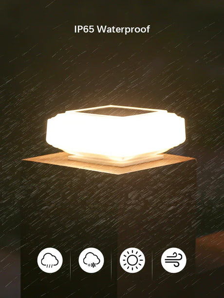 Carvallo LumoCap | Vit LED-lampa | Med solpanel & batteri | För trädgårdsposter & pelare Carvallo