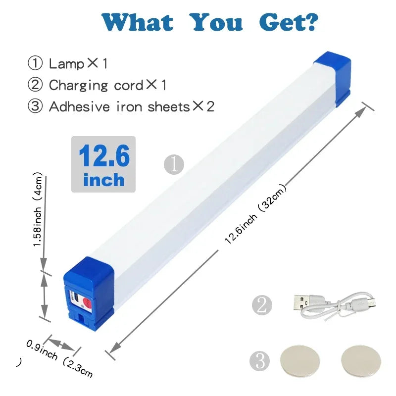 Carvallo LED Rör | Uppladdningsbar campinglampa med magnet & krok | 32/52 cm | Bärbar nödbelysning för utomhus & fordon Carvallo