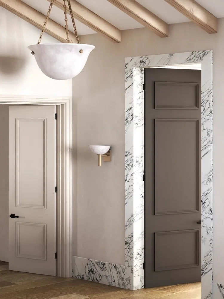 MarbleLuxe - Lyxig Antik Marmor Vägglampa för Sovrum och Vardagsrum Carvallo