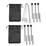 Carvallo Campinggrill Trebensstativ | Höjdjusterbar utomhusgrillställning | Fällbar & Bärbar med kedja | BBQ matställ för camping & utomhus Carvallo