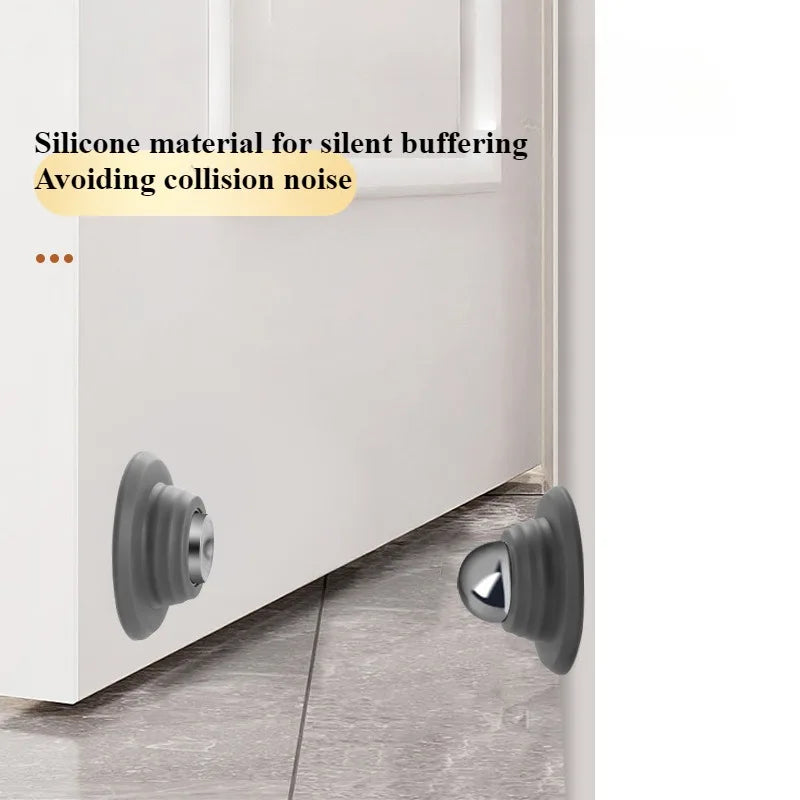 Carvallo Magnetisk Dörrstoppare | Utan borrning | Silikonstötdämpare 4,7 cm | Vindsäker & Väggvänlig Carvallo