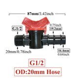 Carvallo FlowTura ConnectPro | Mini-kula ventil med slanganslutning och gänga | För trädgård, PE-slang och droppbevattning Carvallo
