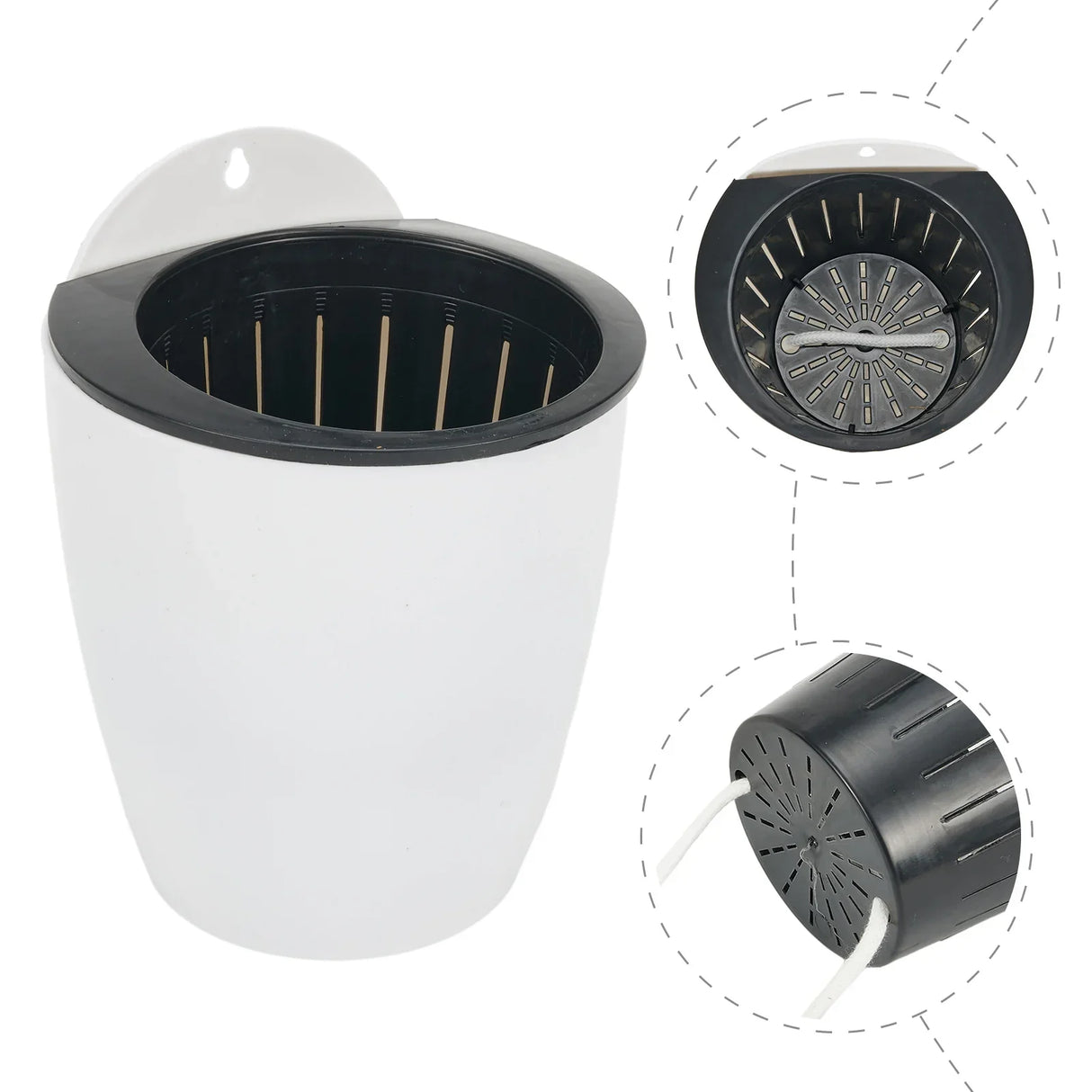 Självbevattnande hängande planteringskruka – Modern blomkruka för väggmontering Carvallo