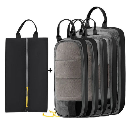 Carvallo Researrangör Set | Kompressionspåsar för kläder & kosmetik | Platsbesparande & rivfast | Oxford-tyg Carvallo