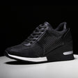 Women's Lace-Up Wedge Sneakers-Shoes for Men-Hemnix-Svart-35-Hemnix