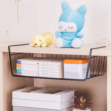 Carvallo Hängekorb | Underhylla förvaring | Metallgaller i svart/vitt | För kök, skåp & kontor Carvallo