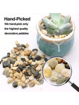 Carvallo ColorMix Dekorativa Natur-Kiselstenar i blandade färger | Smyckestenar för akvarium, trädgård och växtbehållare | Flodkisel för markbeläggning Carvallo