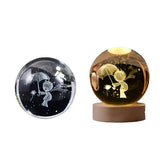 LumiCrystal - 3D LED Nattljus med Stjärnprojektor och Träbas Carvallo