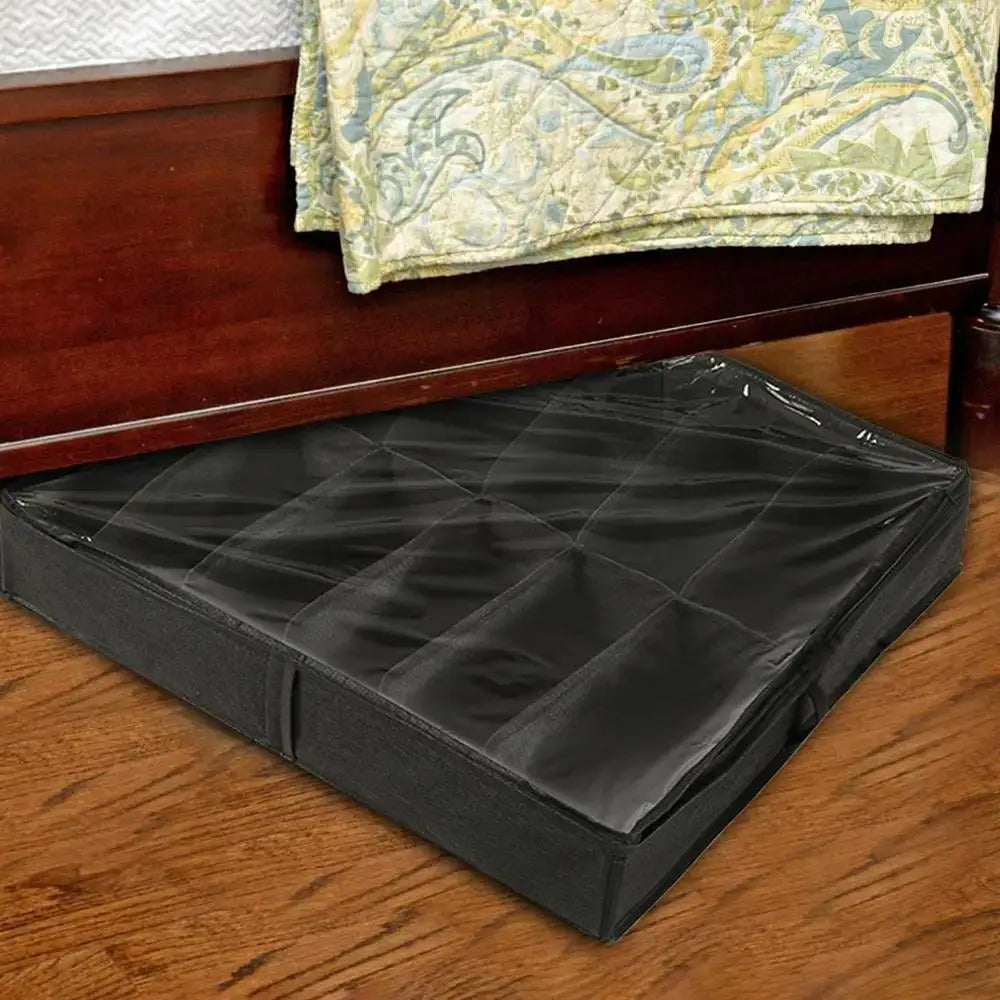 Royallure Under-Bed Skoväskor (2-Pack) – Dragkedjestängning, Rymmer 24 Par, Platsbesparande Carvallo