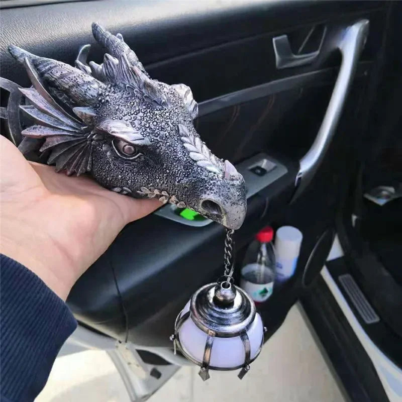 Royallure Dragon Head Wall Mount Hanging Lamp - 18 cm Unik Fantasi Dekor Carvallo
