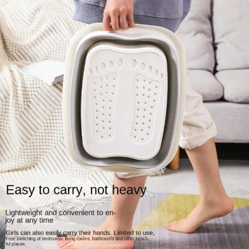 Carvallo Fällbar fotbadkar med massagefunktion | Platsbesparande & robust | För fotvård, pedikyr & avkoppling hemma Carvallo