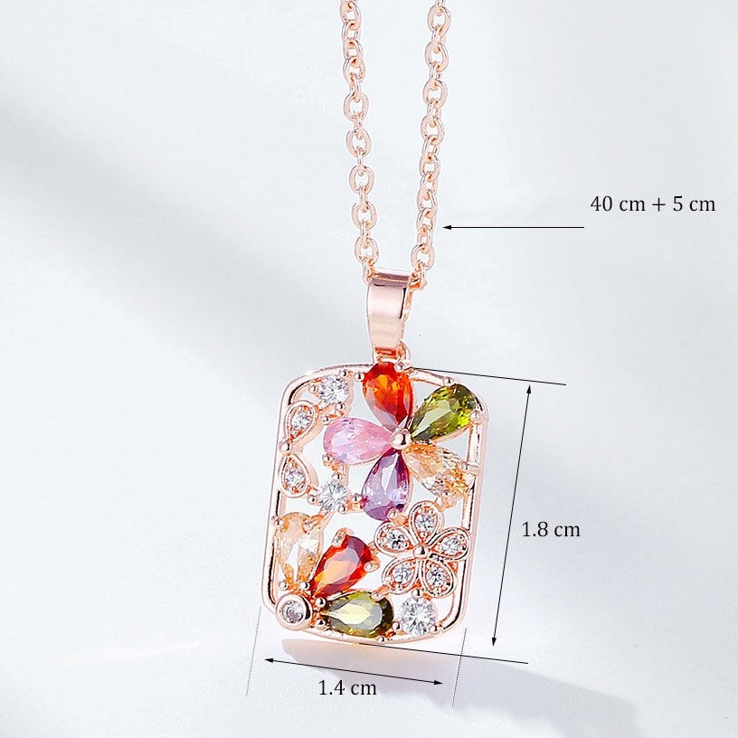 Skimrande Zircon Floral Halsband