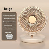 Carvallo Bordfläkt med 360° rotation | USB-fläkt med 3 hastigheter & batteri | Tyst & kompakt | För kontor, sovrum & hem Carvallo