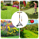 Carvallo AirCore Pro 2-i-1 Handgräsmatta-luftare av stål | Med 16 spikar & 8 jordkärnor | För trädgård, gräsmatta & markvård Carvallo