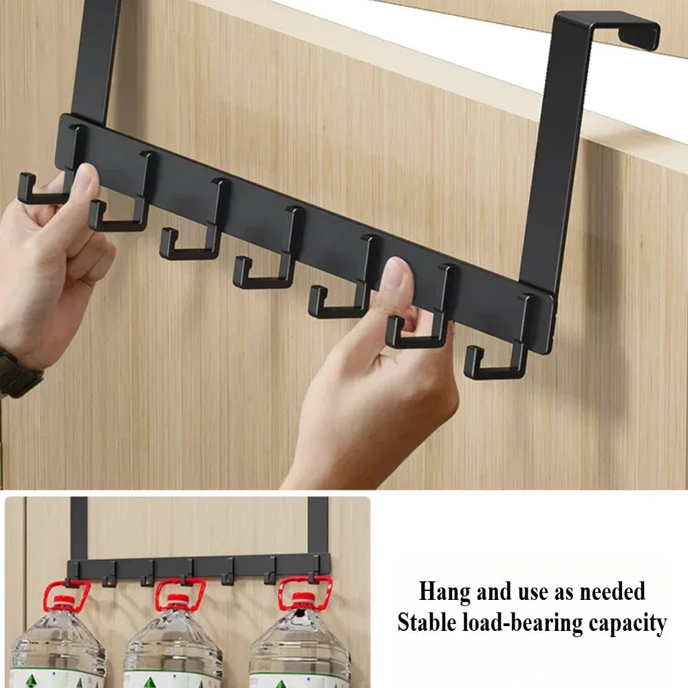 Carvallo AeroHook 7 | Kroklist för dörr | 7 klädhakar i aluminium | För bad, kök & sovrum Carvallo